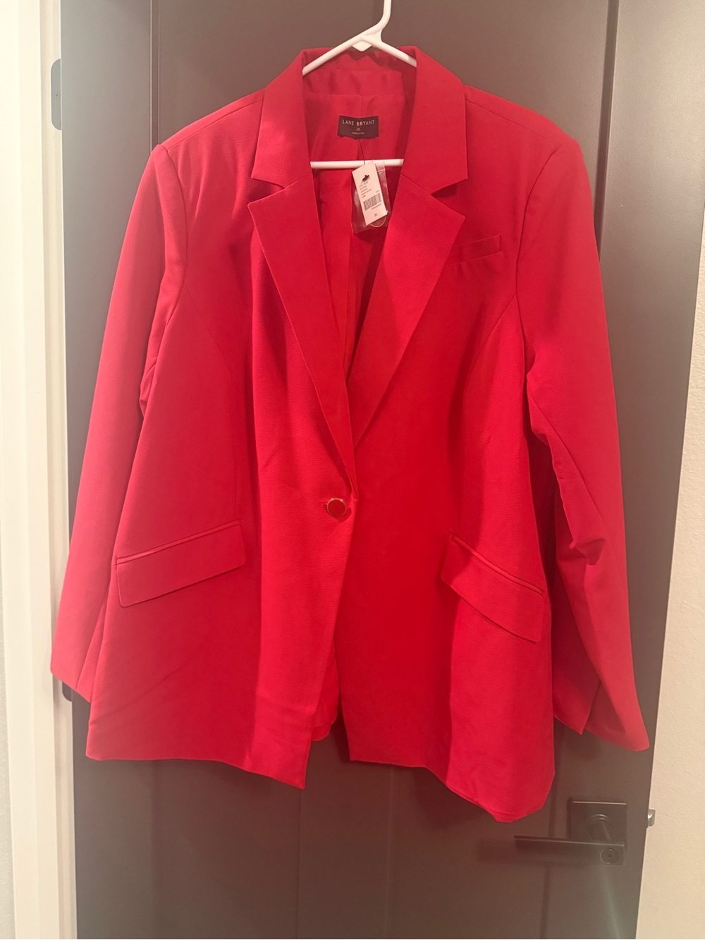 Lane Bryant Bright Red Single-Button Blazer